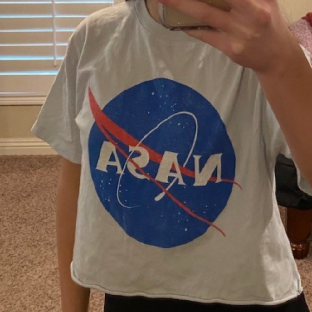 Light blue Nasa crop top